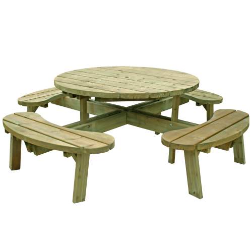 Round 8 Seat Picnic Table Pressure Treated Free Delivery Available 2065